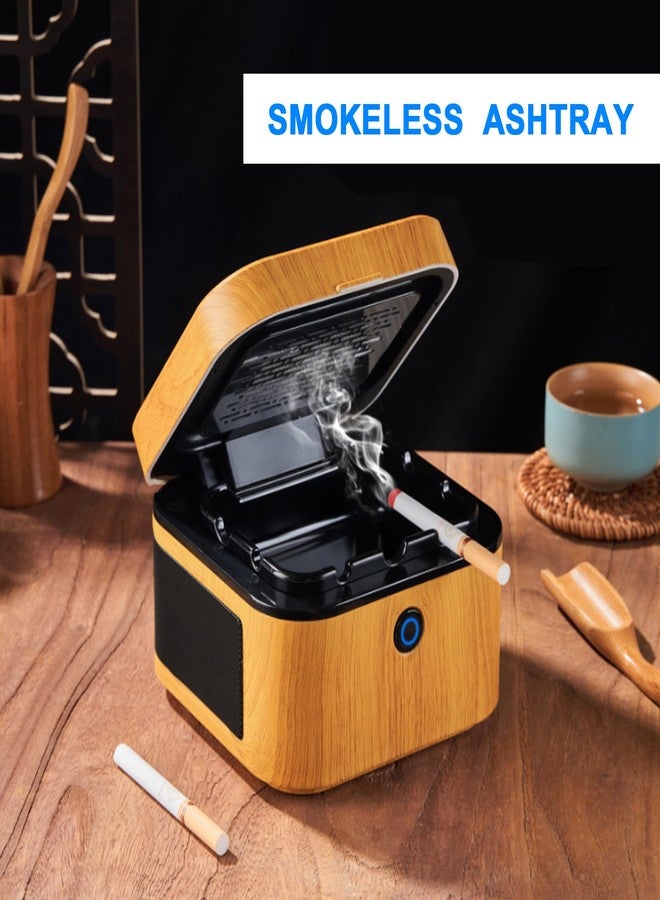 SHD Multifunctional Smokeless Ashtray,USB Rechargeable HEPA Filter Ashtray for Home Office Car Indoor Outdoor- Brown - Image 2